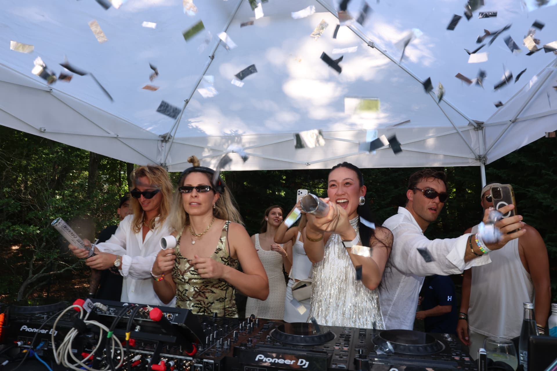 Confetti over the DJ booth during the headline set